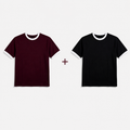 Bundle — Ringer T-Shirt (Black + Burgundy)