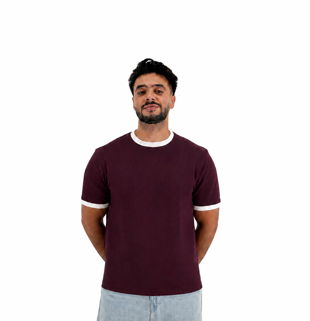 Ringer T-Shirt — Burgundy