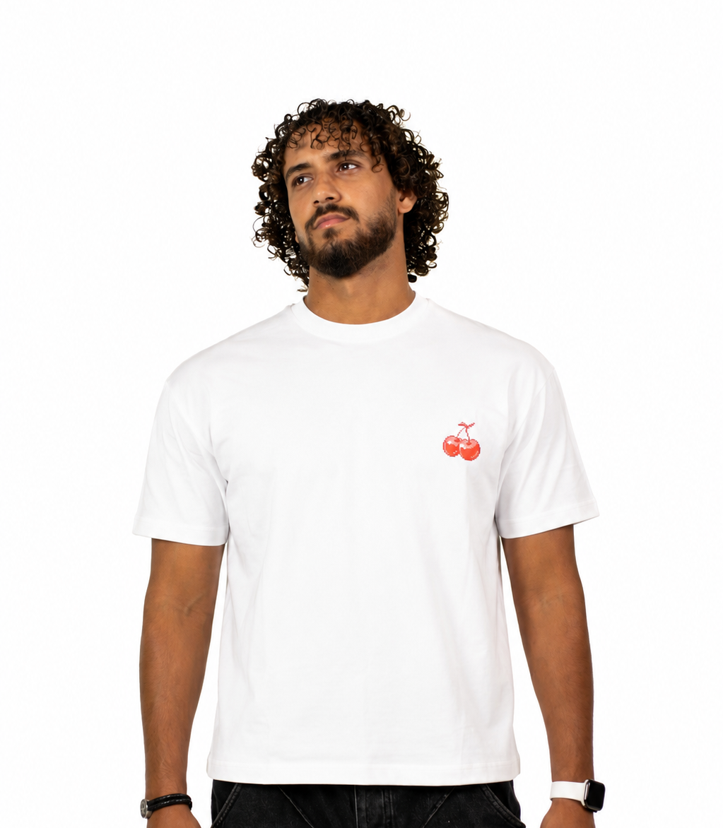 Cherry Print Tee - Oversized