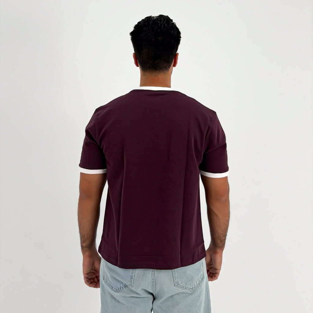 Ringer T-Shirt — Burgundy