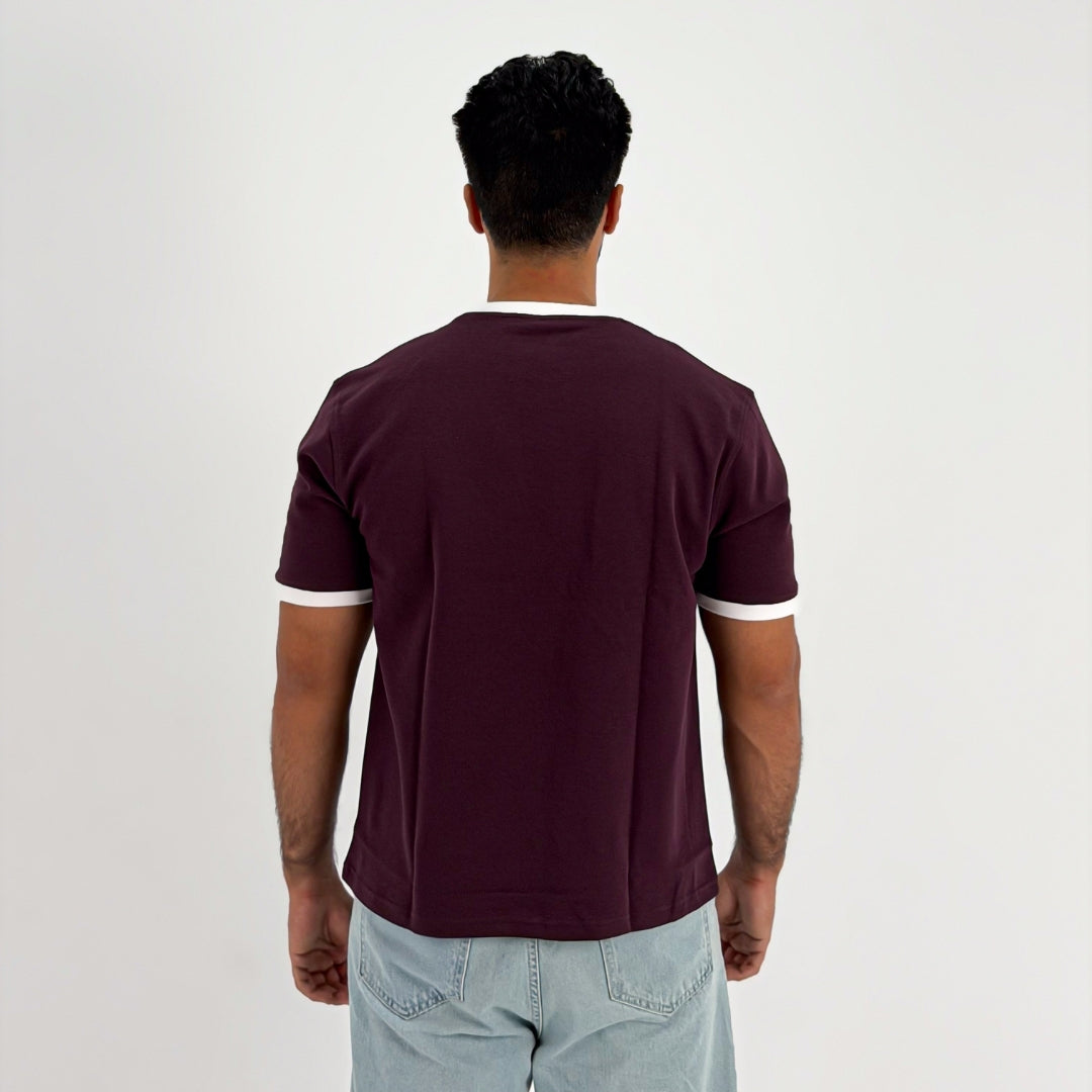 Ringer T-Shirt — Burgundy