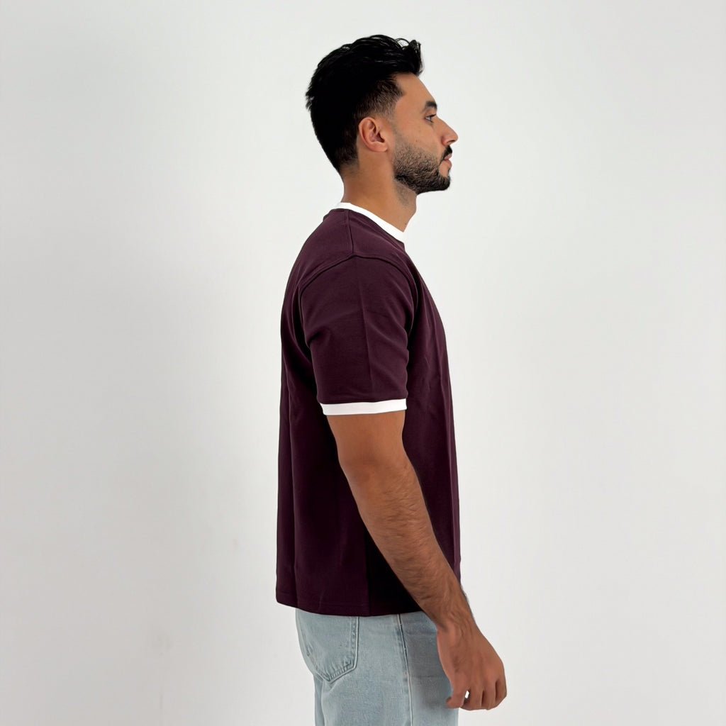 Ringer T-Shirt — Burgundy