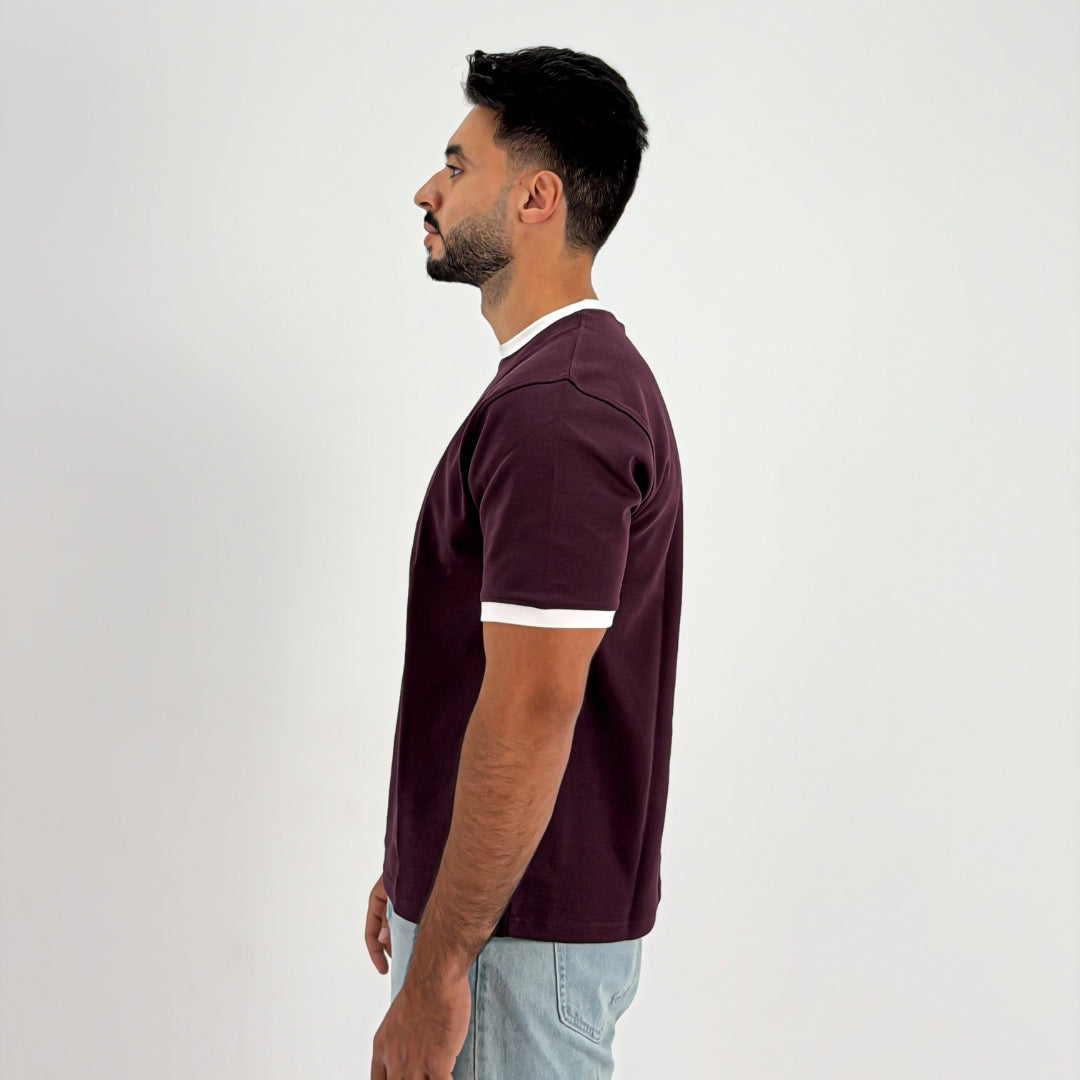 Ringer T-Shirt — Burgundy